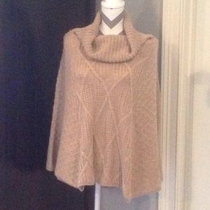 Khaki cape/shawl.  Wear as outerwear or sweater.